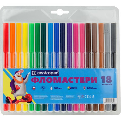 Фломастеры Centropen 7790/18 Washable, 18 colors (7790/18 ТП) Винница - изображение 1