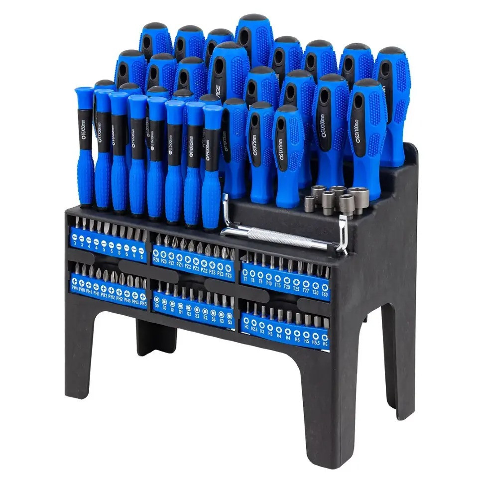 Набір викруток і біт 100 предметів, на пластиковому стенді Forsage F-10100 Одеса - фото 1