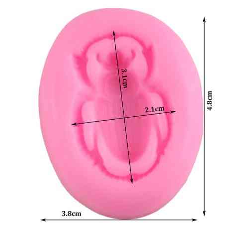 Молд силиконовый Жук 38 на 48 мм розовый Киев
