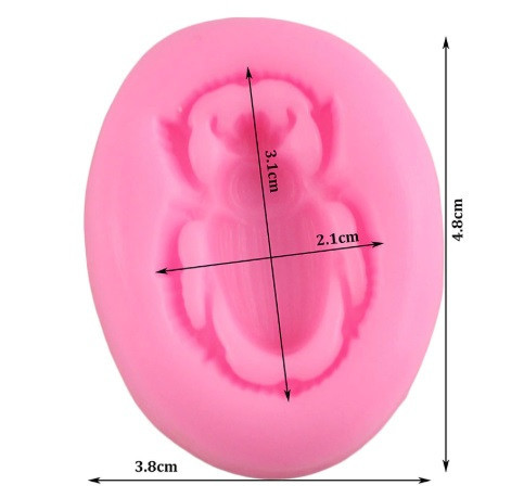 Молд силиконовый Жук 38 на 48 мм розовый Киев - изображение 3