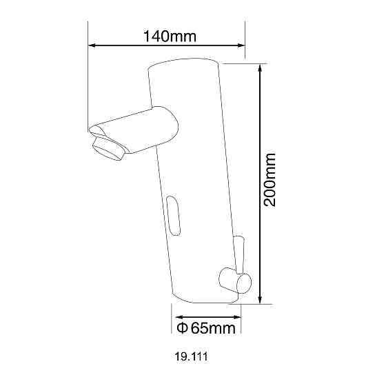 Змішувач сенсорний для умивальника HOTEC 19.111-DC/AC (220V/6V) з трансформатором,латунний Hot/Cold Луцк