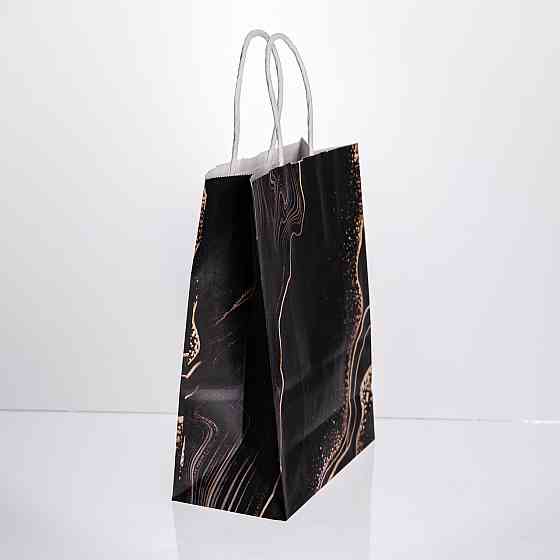 Подарункові пакети з паперу 12 шт, чорні 15×8×21 см Київ