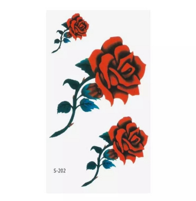 Перекладна татуювання "Три троянди" - розмір стікера 10*6см Київ - фото 1
