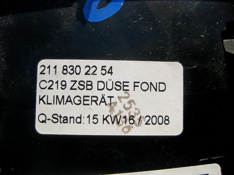 Mercedes-Benz  A2198310360 Вентиляційний дефлектор у центральну консоль для задніх пасажирів CLS C219 Одесса - изображение 3