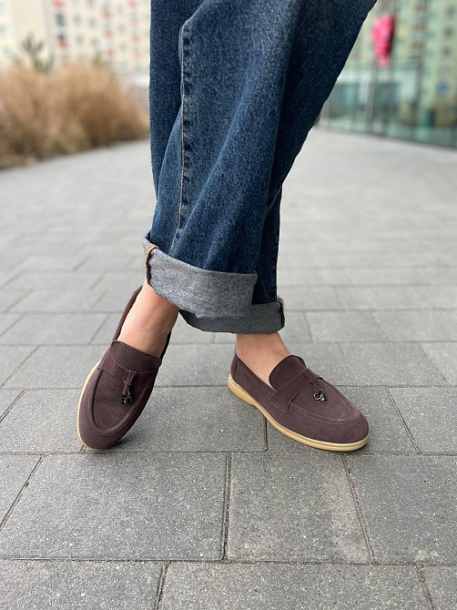 Hengji Лофери жіночі HENGJI 336-4 шоколадні (весна-осінь, замша натуральна) (5767) Коломия - фото 8