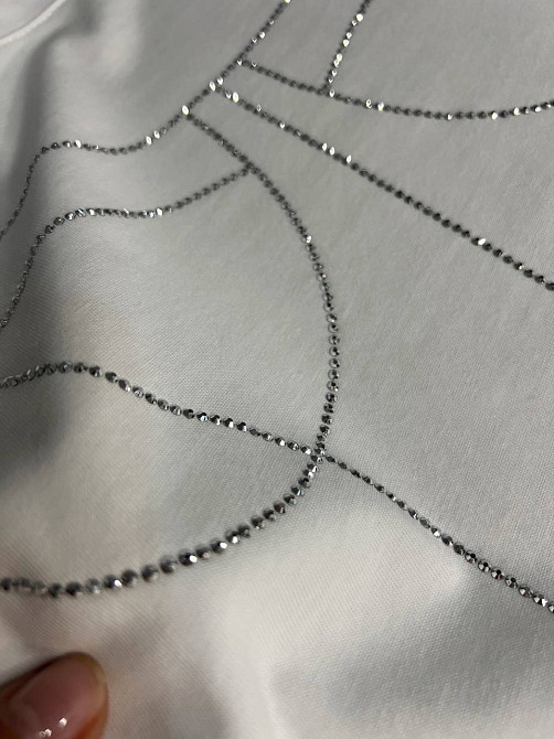 Футболка жіноча A-N 0098 з камінням імітація корсету оверсайз, білий, one size Київ - фото 3