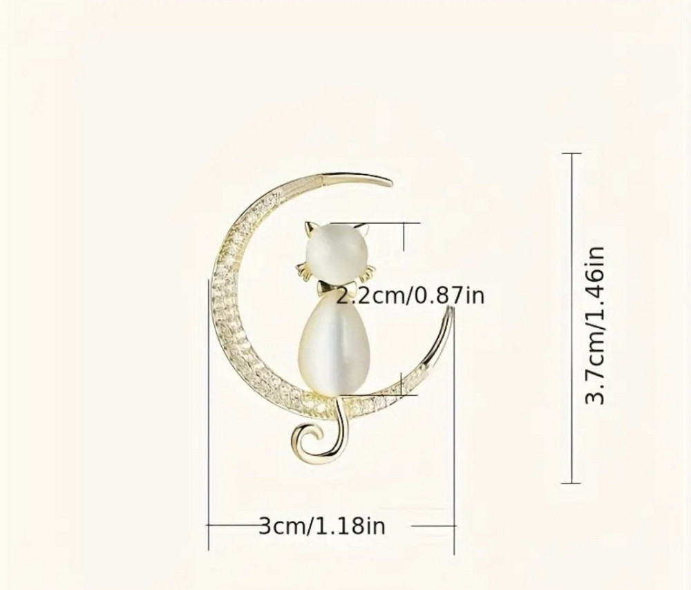 Брошка "Котик на місяці" Сміла - фото 7