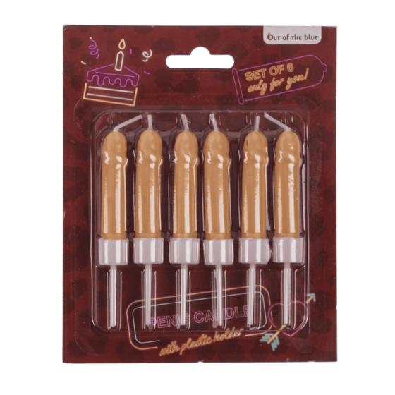 Свічки у вигляді пеніса Penis Candles Flesh, 6 шт. Sex Aura Київ