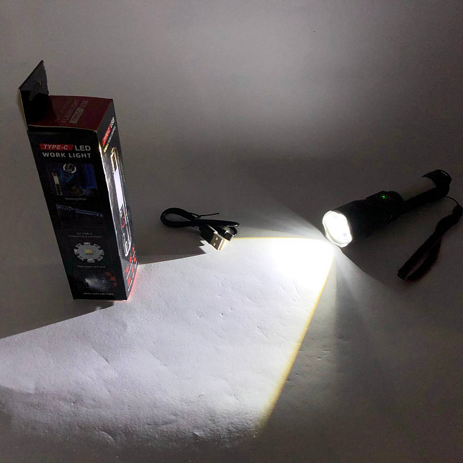 Портативный LED фонарь на батарее, Яркий светодиодный мощный фонарь, Тактические фонари с зумом VC-42 Львов - изображение 2