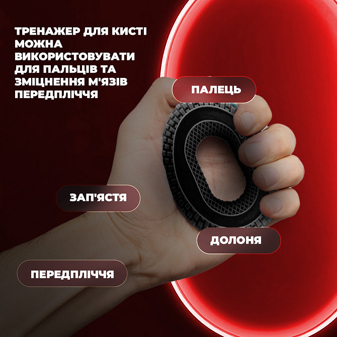 Еспандер кистьовий силіконовий PowerPlay PP-4333 Hand Grip Hard 30 кг. Чорний Кам'янське - фото 7