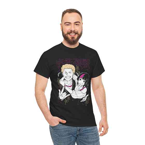 Футболка з аніме принтом Магічна битва оверсайз (S/M/L) Чорний AnimeJ0564 Дніпро