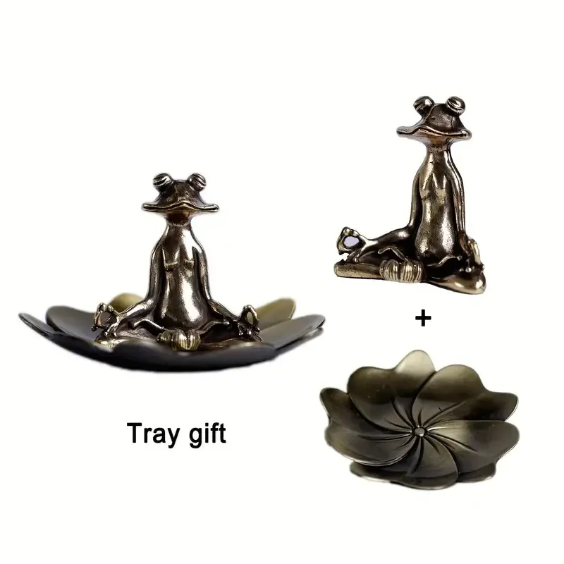 Тримач для пахощів «Жаба в медитації» з тарілочкою, метал, 5×4.5×2.5 см Київ - фото 3