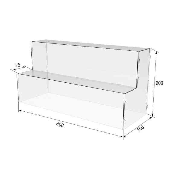 Товарна горка EKOSTAR на 2 сходи з акрилу 400x150x200 Київ