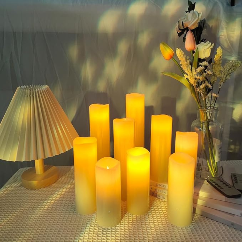 Набір світлодіодні свічки 9 шт. Niki Light лед світильник свічка на батарейках різних розмірів з пультом керування Київ - фото 7