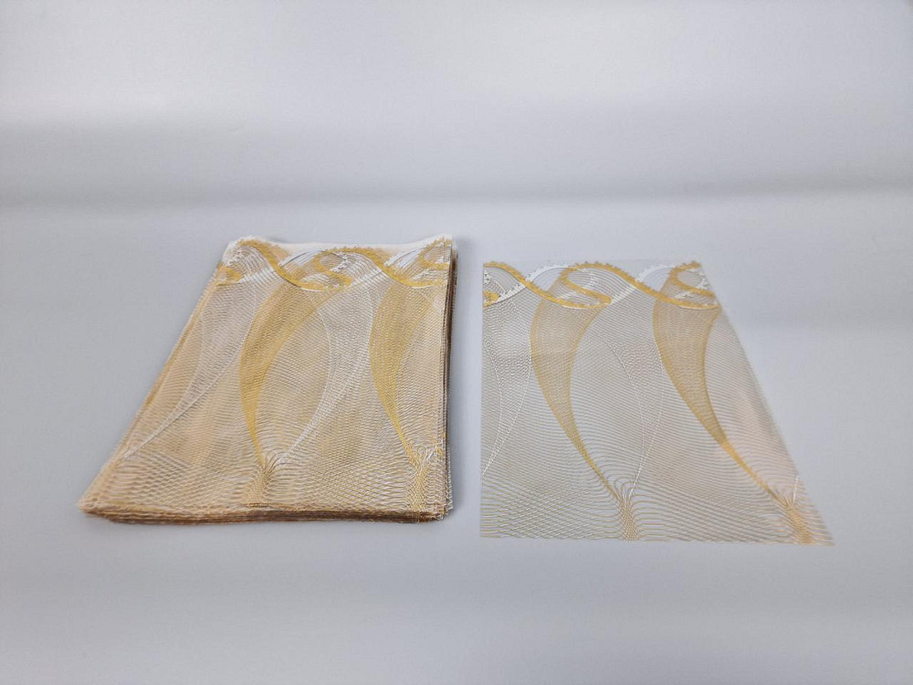 Пакет із малюнком для пакування подарунків (20*30) No382 (8) "Золота ажурна сітка" (100 шт.) Харків - фото 1