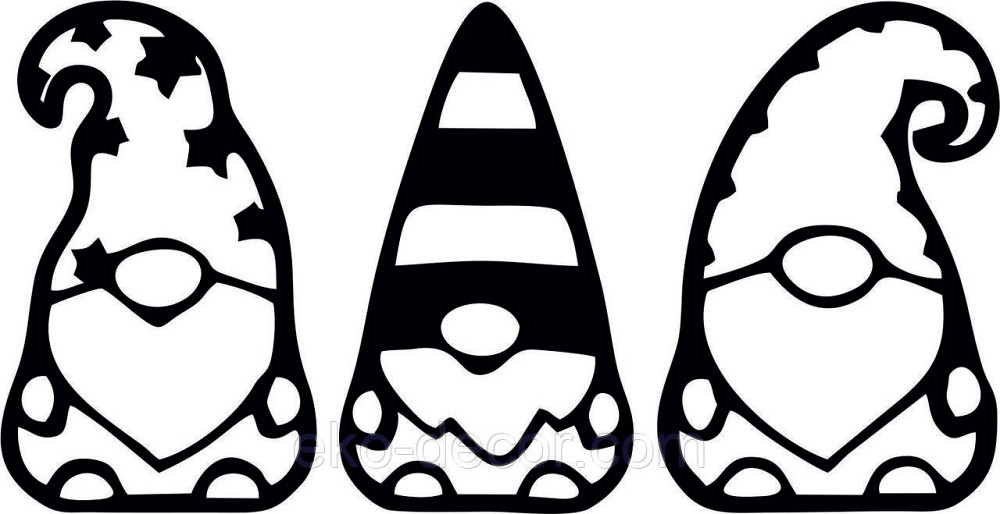 Декоративное настенное Панно «Гномики» Декор на стену 110*67 см-3шт, Черный Киев - изображение 8