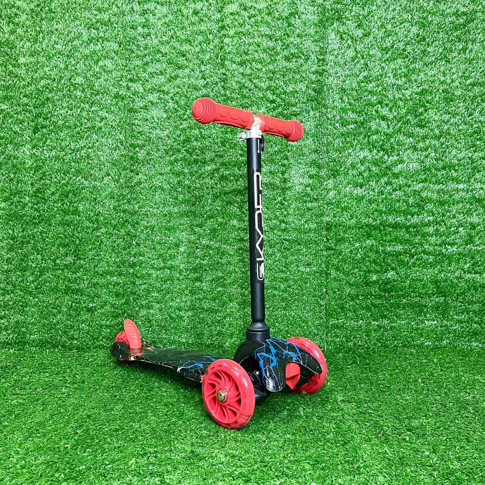 Самокат триколісний Skyper MINI колеса PU 120мм на 2-4 роки Червоно-чорний з принтом (112-70899) Чернигов - изображение 2