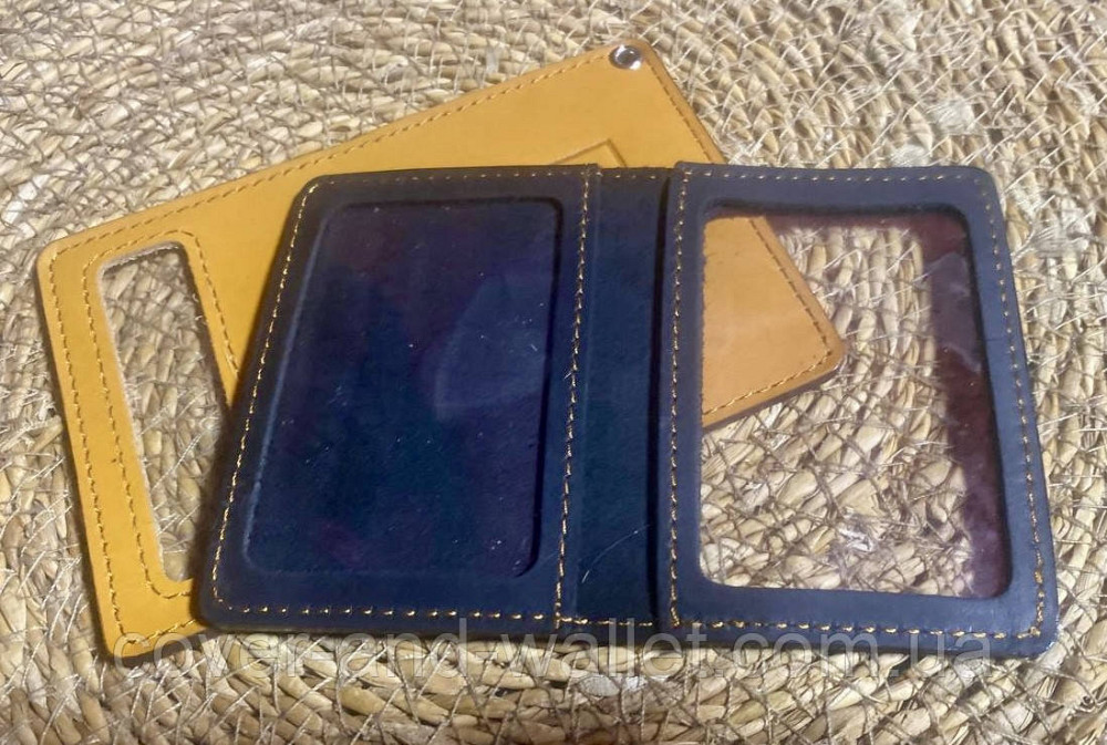 Обкладинка на посвідчення адвоката із вінтажної шкіри чорного кольору PS Leather Київ - фото 3