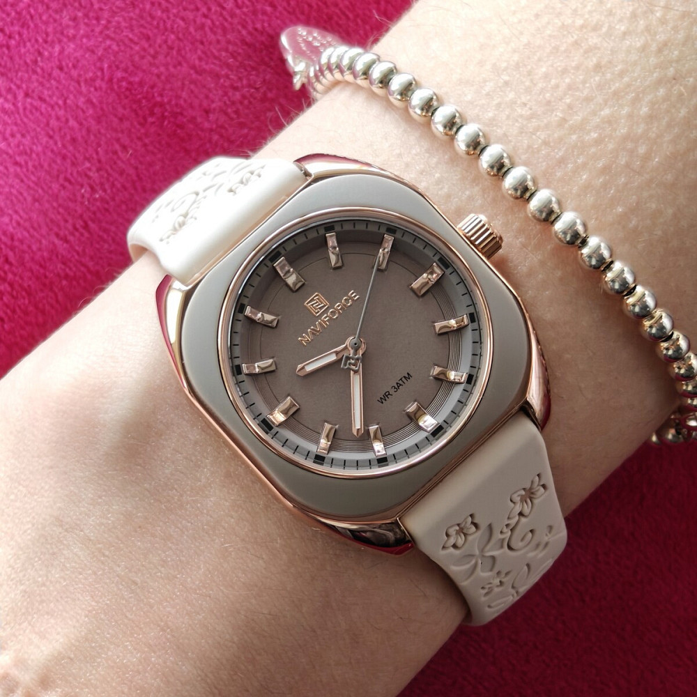 Годинник жіночий наручний Naviforce Mira Beige Flower (2 ремінці) Київ - фото 7