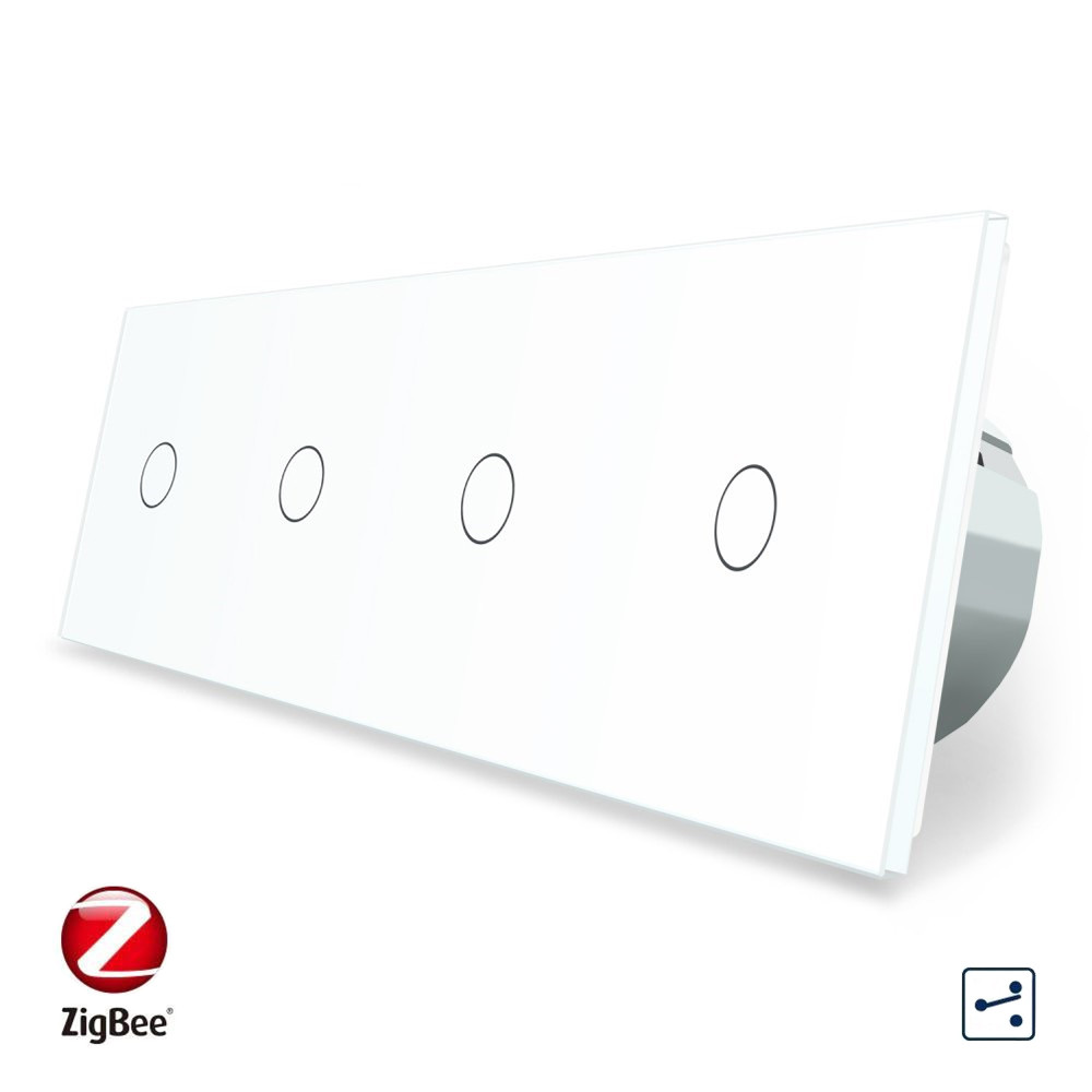 LIVOLO Розумний сенсорний прохідний/перехресний вимикач 4 сенсора (1-1-1-1) Livolo білий скло ( Коломия - фото 8