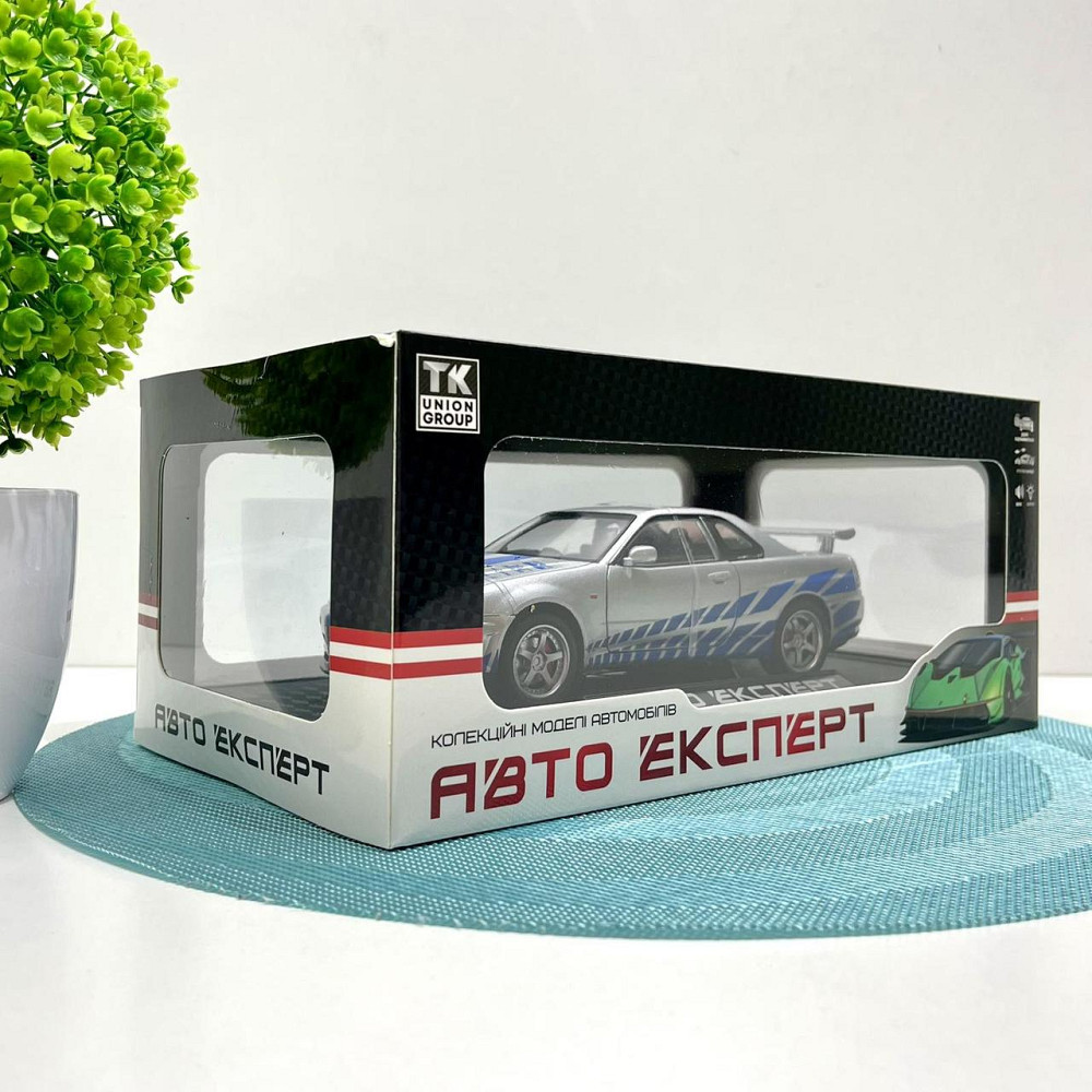 Машинка металева Авто Експерт Nissan GT-R 1:24 світло/звук відчиняються двері капот багажник Сіра (1990-21) Чернигов - изображение 7