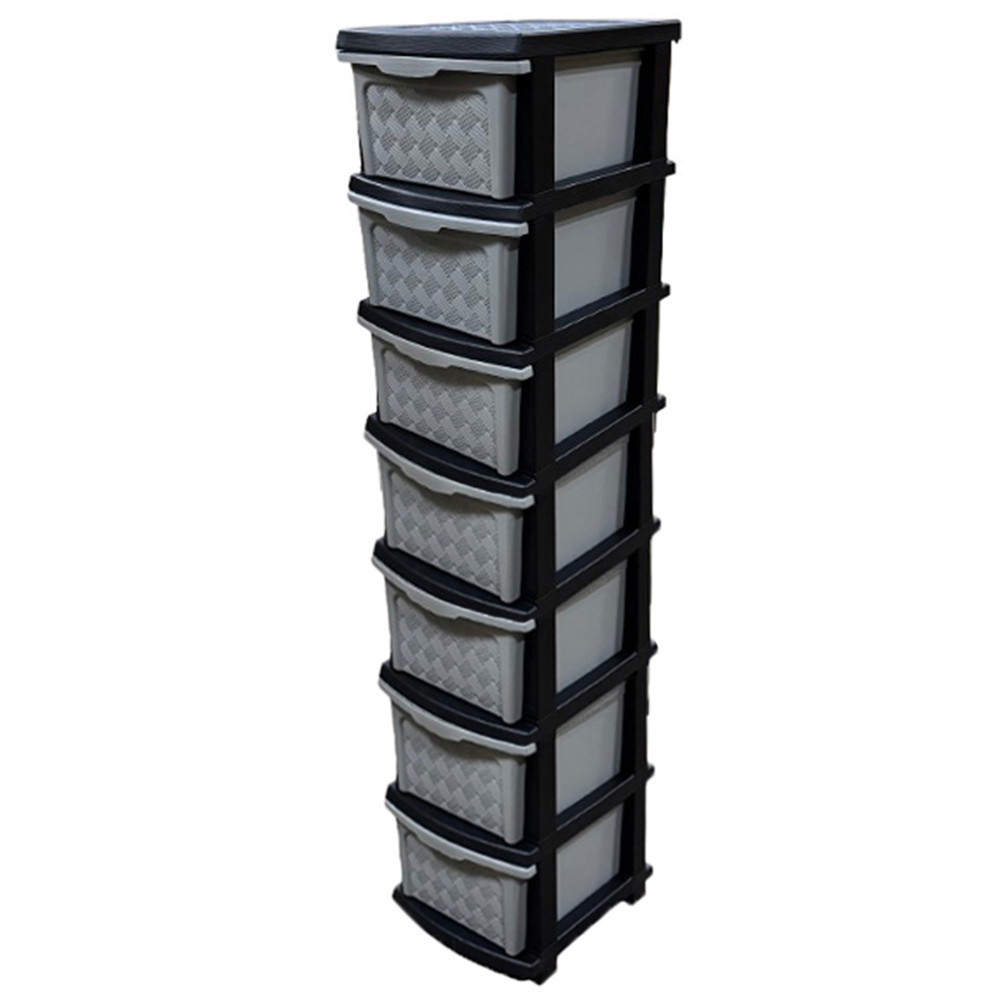 Комод пластиковый серо-чёрный 