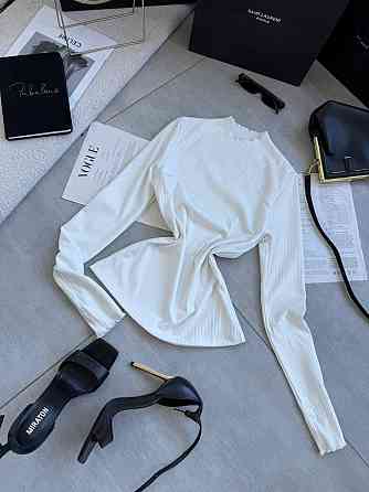 Жіночий теплий базовий гольф з ангори рубчик Молочний, 42/46 Одеса