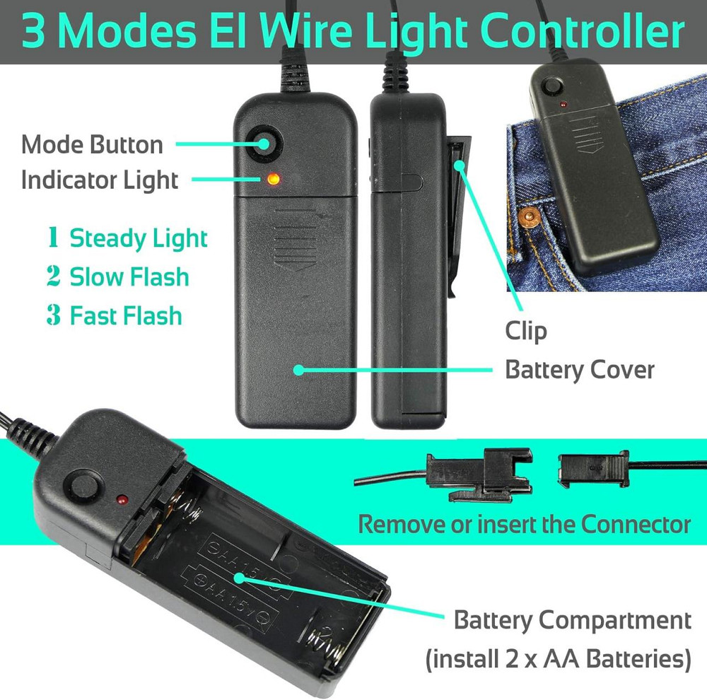 Окуляри LED B097BNFJ67 синьо-оранжеві 3 режими (постійне/повільне/швидке) світлодіодні окуляри для вечірок, DJ, фестивалів Київ - фото 2