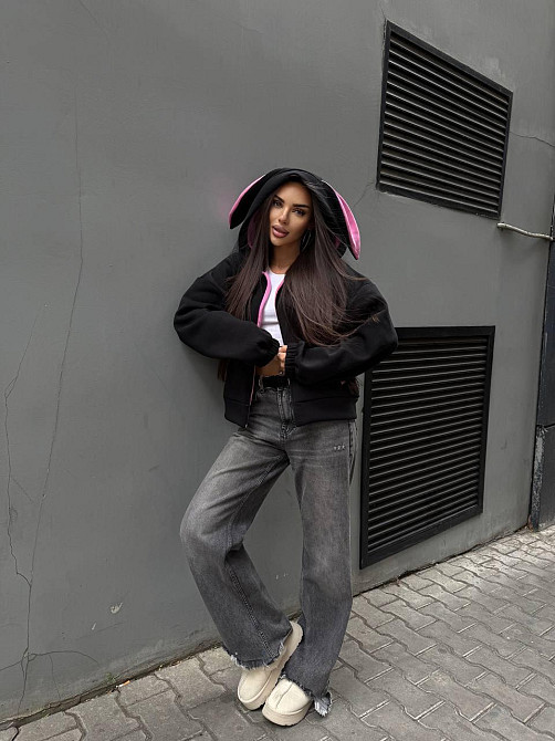 Жіноча стильна худі з вушками тринити на флісі Одеса - фото 9