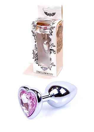 Анальна пробка - Jewellery Silver Heart Plug Light Pink Sex Aura Київ