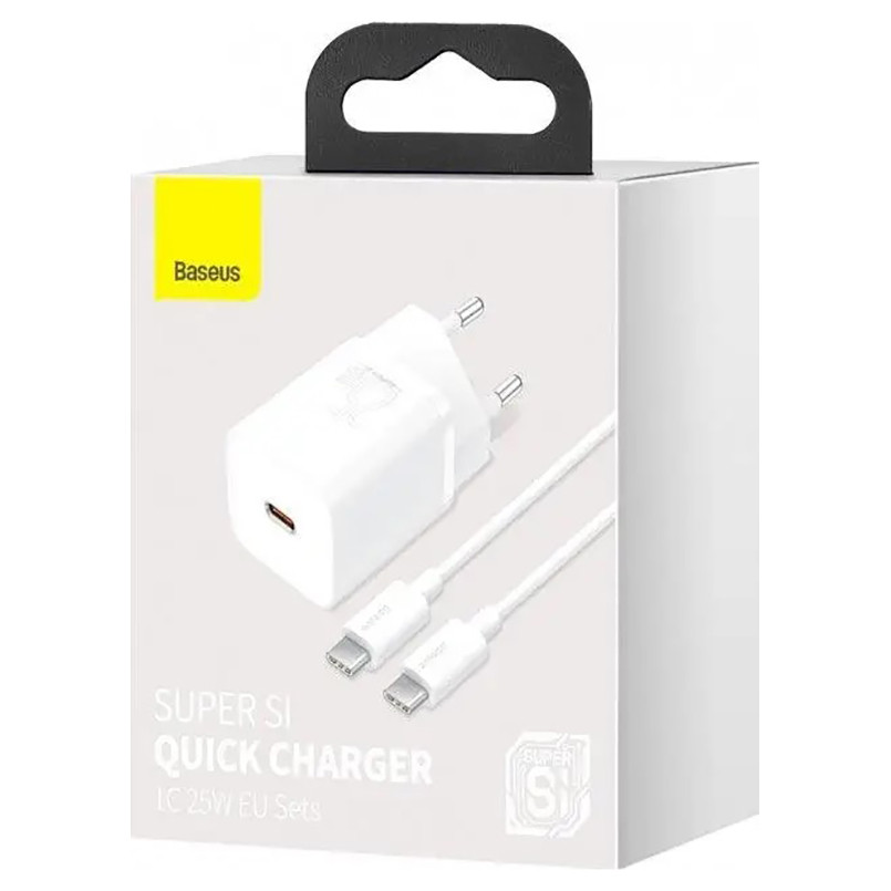 Сетевое зарядное устройство Baseus Super Silicone PD Charger 25W Cable Type-C to Type-C 3A (1m) белый Львов - изображение 7