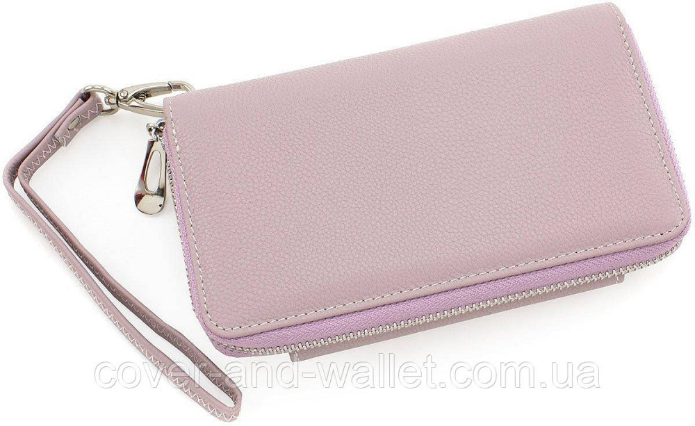 Светло-розовый женский кожаный кошелек среднего размера ST 55-5 Киев - изображение 6