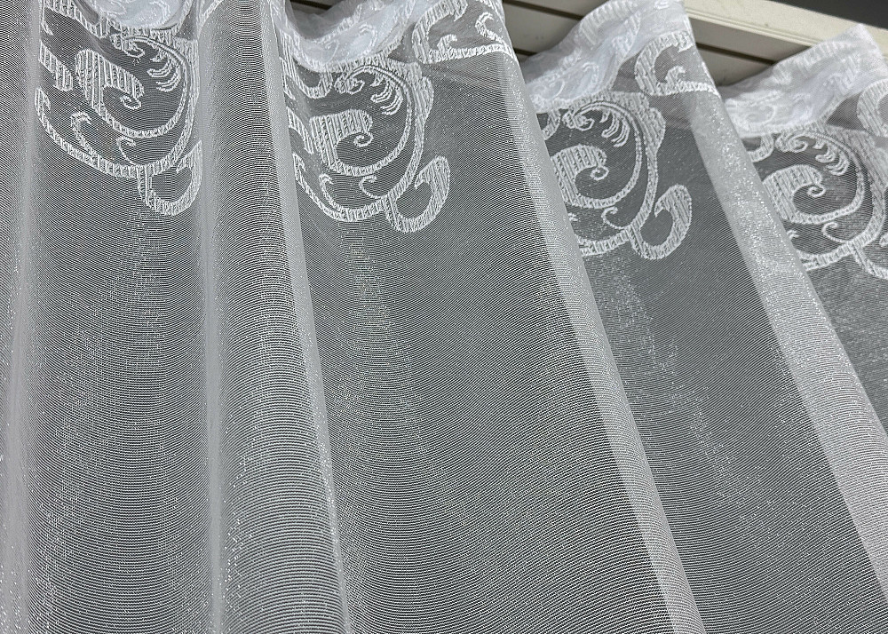 Тюль жакард "Преміум" колір білий 1358т Київ - фото 6