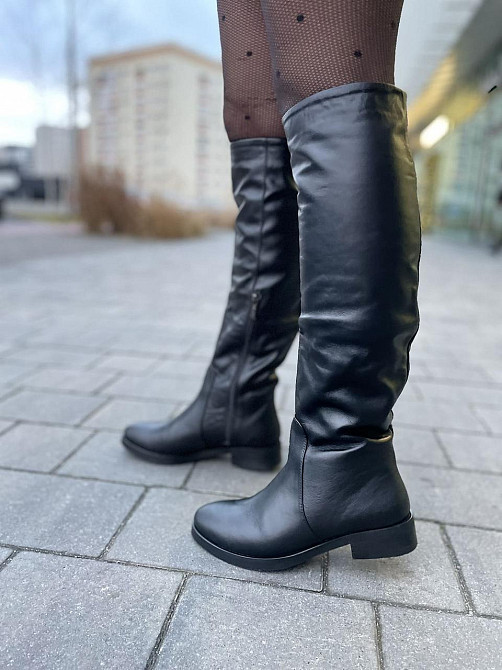 Nivelle Жіночі зимові чоботи шкіряні на низькому ходу чорного кольору 5382/2510 на хутрі р. 38- Коломыя - изображение 2