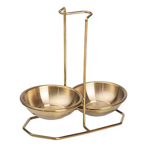 Вертикальная подставка для половника или ложек 20×12.5×19.5 см из нержавеющей стали Золото HP-19-14 Киев