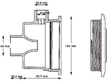 Форсунка гидромассажная Hayward TURBO-JET SP1450TE (15 м3/год, 50 мм) под бетон Киев