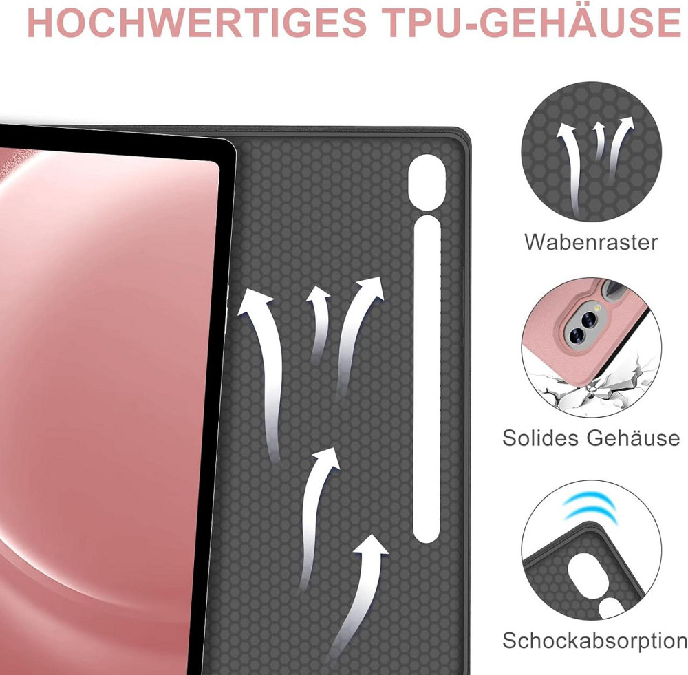 Протиударний чохол-книжка з клавіатурою на Samsung Galaxy Tab S7 FE+/S7+/S8+ 12.4" Дніпро - фото 2