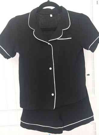 Дитяча піжама з мусліна Чорний б/к Без візерунка 122-128 Харків