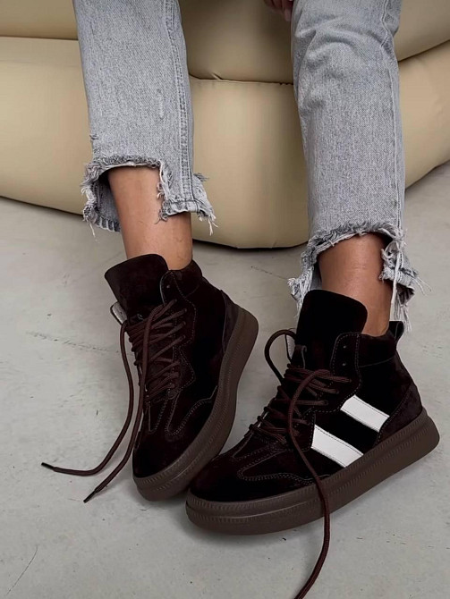 Molly Кроссовки женские MOLLY коричневые замша натуральная зимние (5725) Коломыя - изображение 2