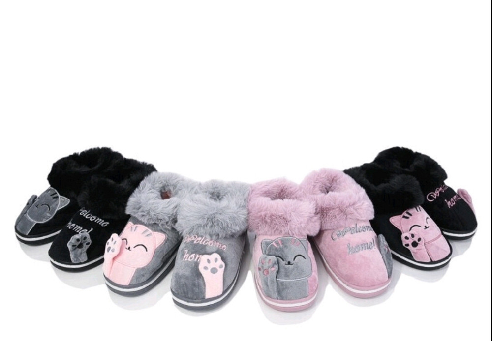 Теплые мягкие домашние тапочки - игрушки котики с закрытым задником 30,31,32,33,34 Николаев - изображение 1