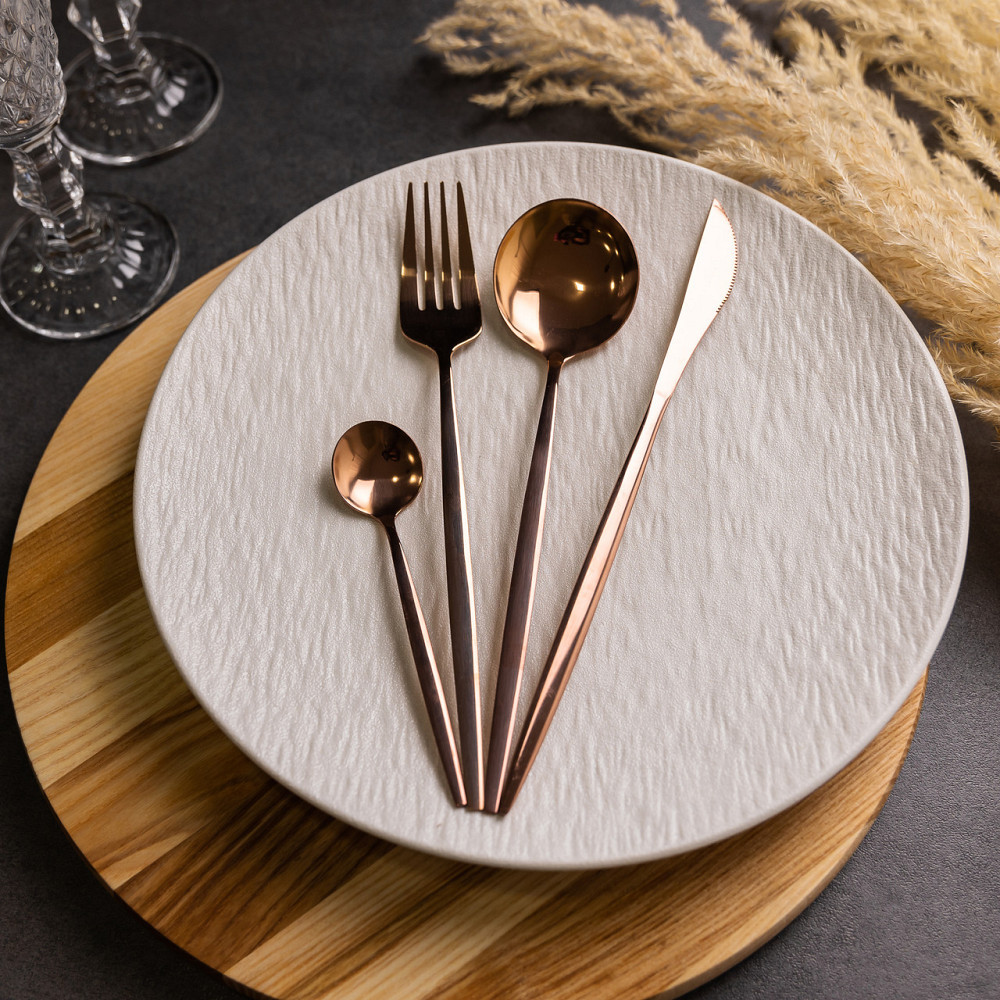 Набор столовых приборов 24 предмета набор ложек вилок и ножей на 6 персон Бронзовый HP-20-44 Киев - изображение 4