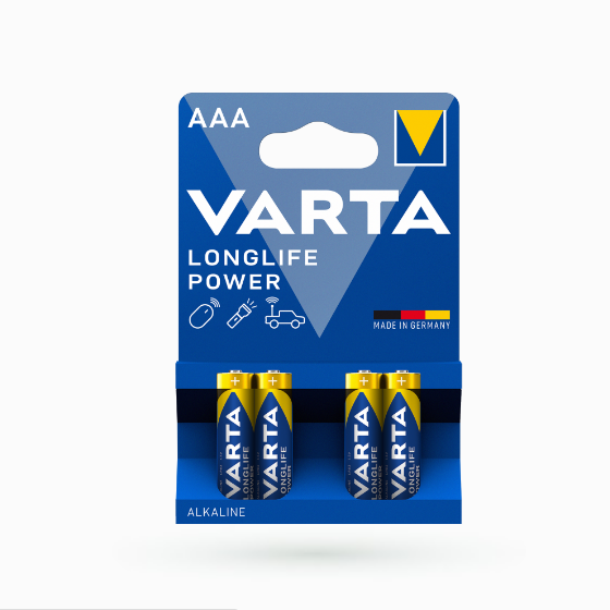 Батарейка лужна ААА/LR03 (бл-4шт) VARTA Longlife Power Житомир - изображение 1