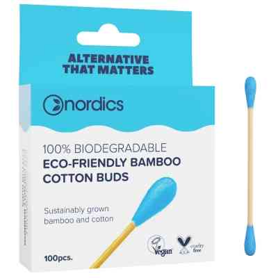 Ватные палочки Nordics Бамбуковые Голубые 100 шт. (3800500324418) Винница