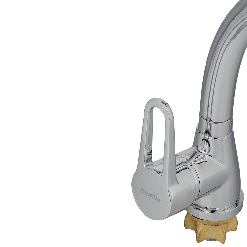 Смеситель HL Ø35 для кухни гусак ухо на гайке AQUATICA HL-4B130C (9734100) Киев - изображение 9
