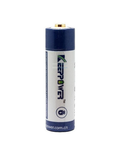 Аккумулятор Keeppower P1495U 14500 3.6V 950mAh microUSB (Синий с белым) Киев - изображение 2