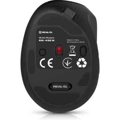 Мышка REAL-EL RM-490W Wireless/Bluetooth Black (EL123200058) Винница