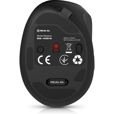 Мышка REAL-EL RM-490W Wireless/Bluetooth Black (EL123200058) Винница - изображение 2