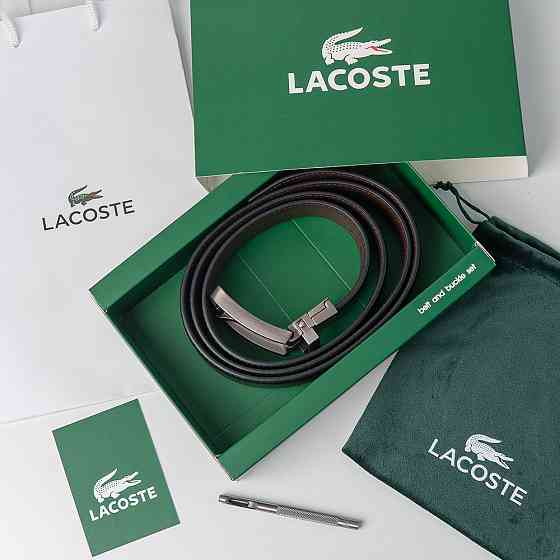 УЦЕНКА!!! Двусторонний ремень из натуральной кожи Lacoste (985) Киев