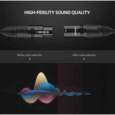 Кабель мультимедийный XLR M to XLR F 2.0m AV130 black Ugreen (20710) Винница