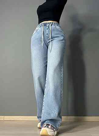 Джинси жіночі Liana 1-047 палаццо з резинкою на талії стрейчеві великі розміри блакитні, блакитний, З2, 32, 82 см, 105 см Київ